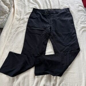 Lauren Ralph Lauren Dress Pants 100% Wool Black Flat Front Classic 36x30